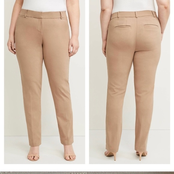 NWT Lane Bryant The Allie Crop Khaki Pants Size 28 - Picture 1 of 14